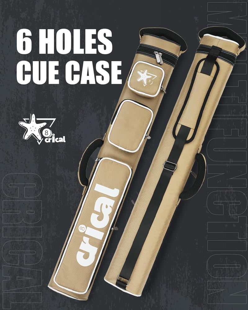 CRICAL Pool Cue Case 2x4 Hard Pool Stick Case Holds 2 Butts and 4 Shafts for Adults Billiard Cue Case with Soft Shoulder Straps - Image 2